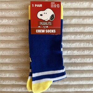 Crazy 8 Blue and Yellow Peanuts Crew Socks